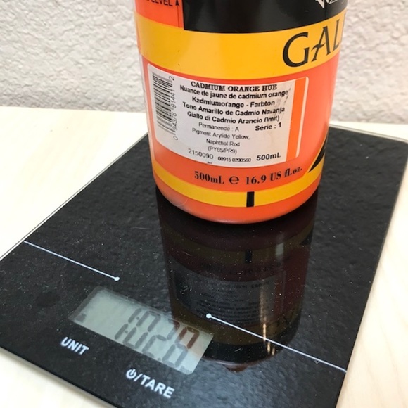 Winsor Newton Galeria Flow Formula Acrylic Cadmium Orange Hue1 Partial Bottle. - Picture 4 of 6